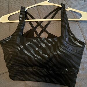 Constantly Varied Gear Black and Silver Strappy Sports Bra